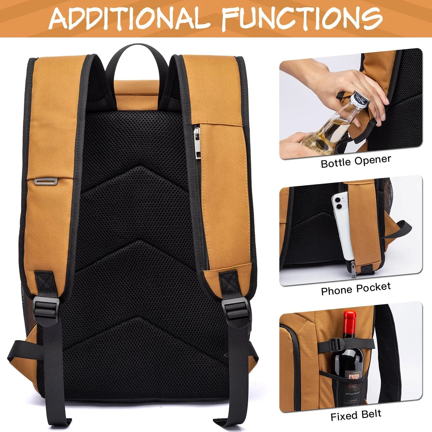 Laripwit 54/40 Cans Backpack Cooler Insulated Leak-Proof Large Cooler Backpack Double Deck Lunch Backpack for Men Women - Perfect Soft Cooler Bag for Tactical, Camping, Picnic, Beach, Hiking