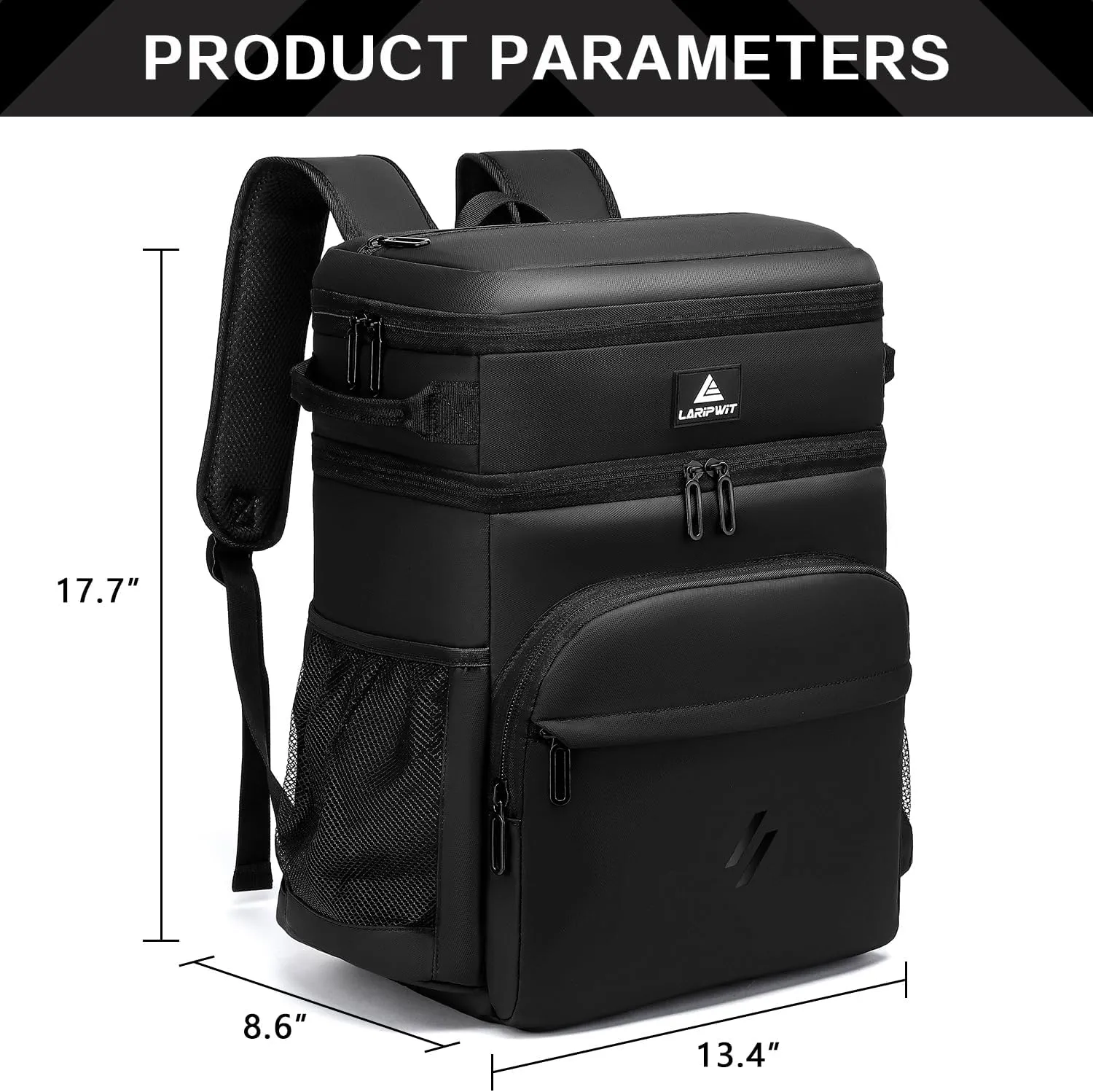 Laripwit 54/40 Cans Backpack Cooler Insulated Leak-Proof Large Cooler Backpack Double Deck Lunch Backpack for Men Women - Perfect Soft Cooler Bag for Tactical, Camping, Picnic, Beach, Hiking