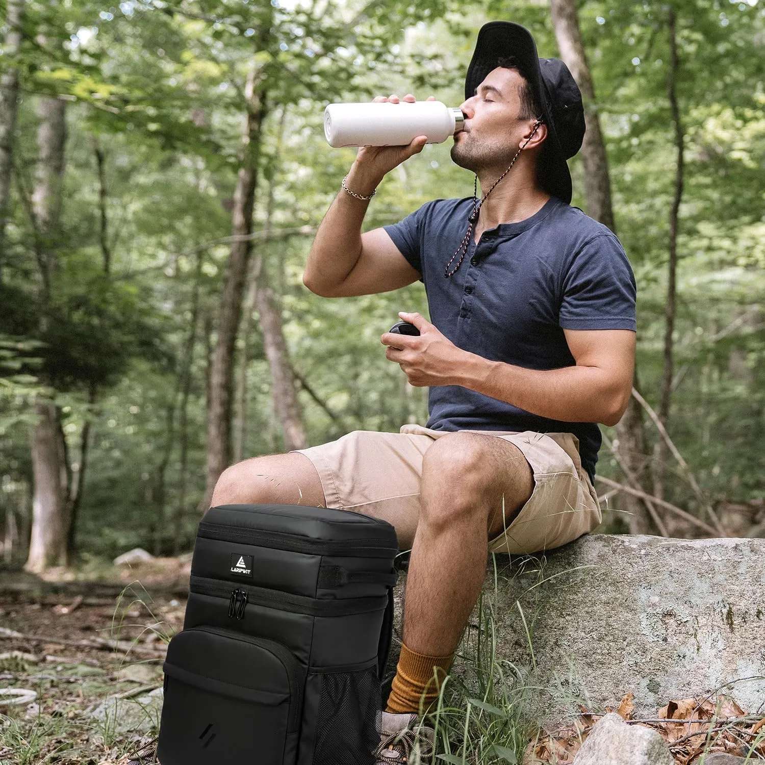 Laripwit 54/40 Cans Backpack Cooler Insulated Leak-Proof Large Cooler Backpack Double Deck Lunch Backpack for Men Women - Perfect Soft Cooler Bag for Tactical, Camping, Picnic, Beach, Hiking