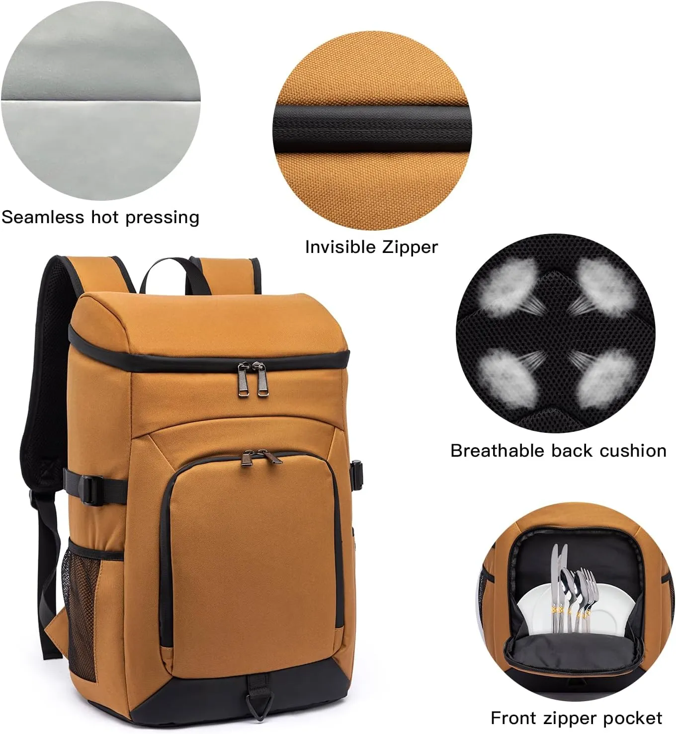Laripwit 54/40 Cans Backpack Cooler Insulated Leak-Proof Large Cooler Backpack Double Deck Lunch Backpack for Men Women - Perfect Soft Cooler Bag for Tactical, Camping, Picnic, Beach, Hiking