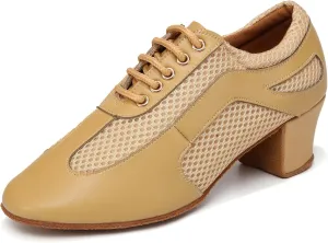Latin Dance Shoes for Women Lace-up Ballroom Modern Salsa Teaching Practice Professional Performance Dance Shoes 1.5 Inch Low Heel
