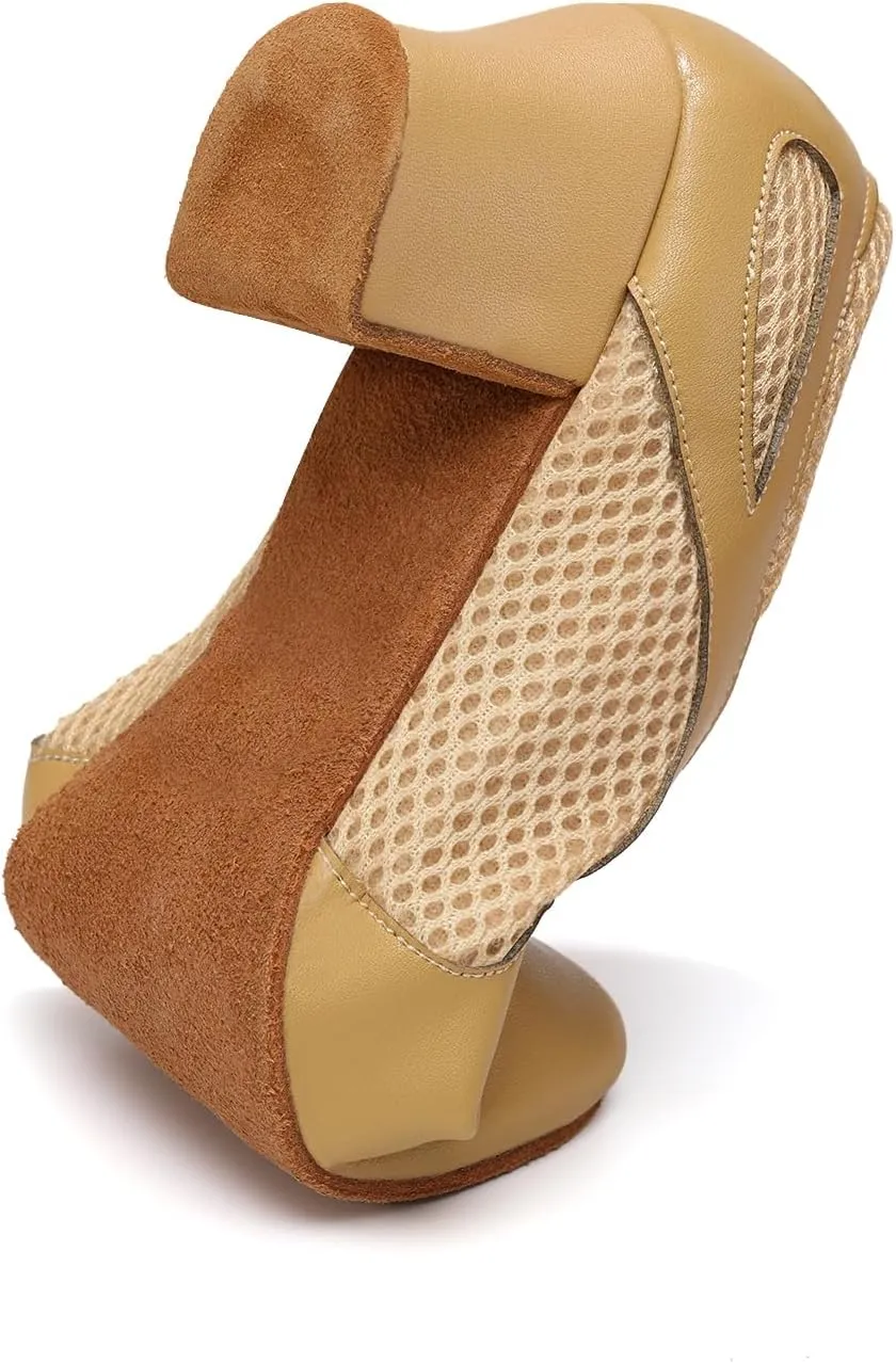 Latin Dance Shoes for Women Lace-up Ballroom Modern Salsa Teaching Practice Professional Performance Dance Shoes 1.5 Inch Low Heel
