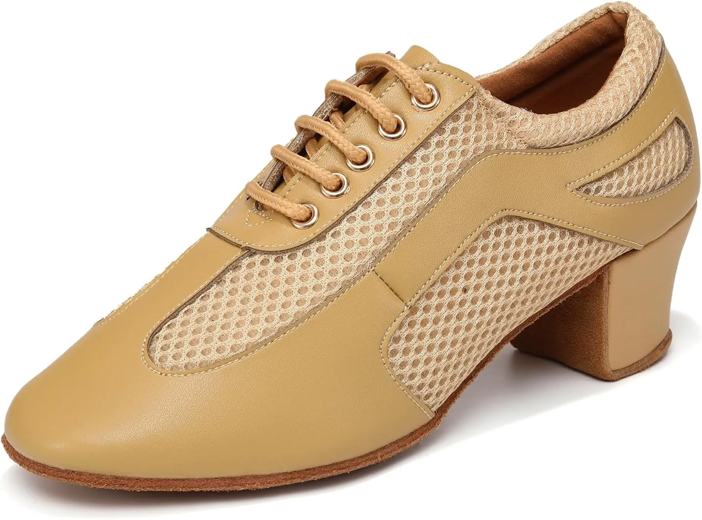 Latin Dance Shoes for Women Lace-up Ballroom Modern Salsa Teaching Practice Professional Performance Dance Shoes 1.5 Inch Low Heel