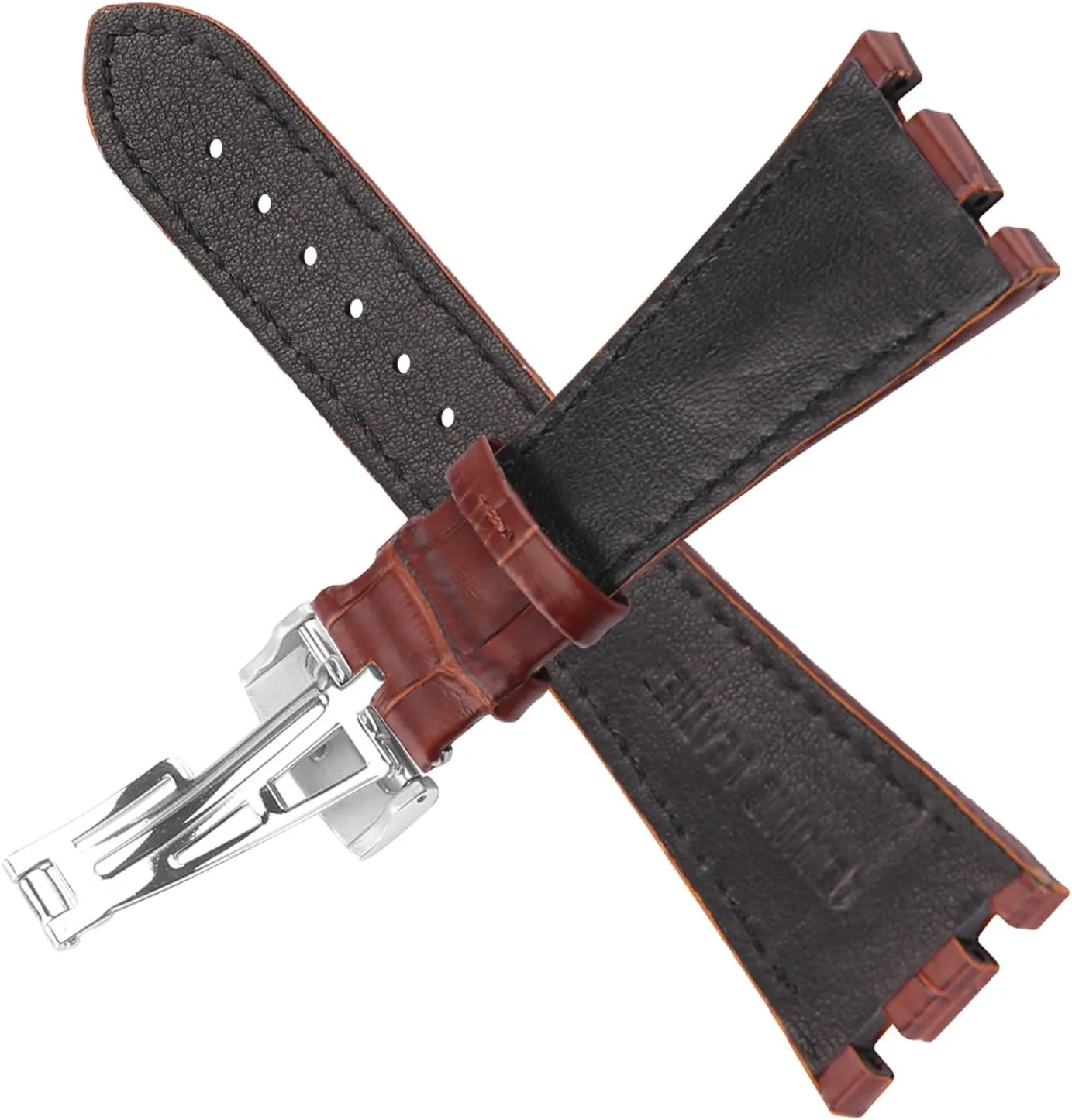 Leather 28MM Watch Bands Compatible Fit for Audemars Piguet AP Royal Oak Offshore 15703 15710 15400 26470 26400 Strap Wirstband for Men and Women Waterproof Bracelet Watch accessories