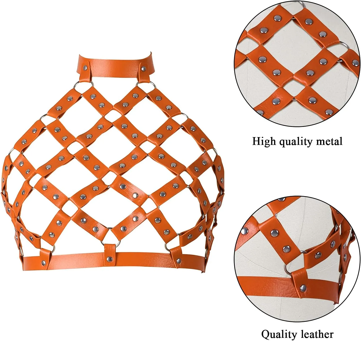 Leather Body Harness Bra for Women Strap Adjust Plus Size Festival Rave Costume