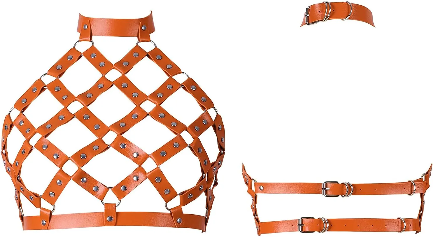 Leather Body Harness Bra for Women Strap Adjust Plus Size Festival Rave Costume