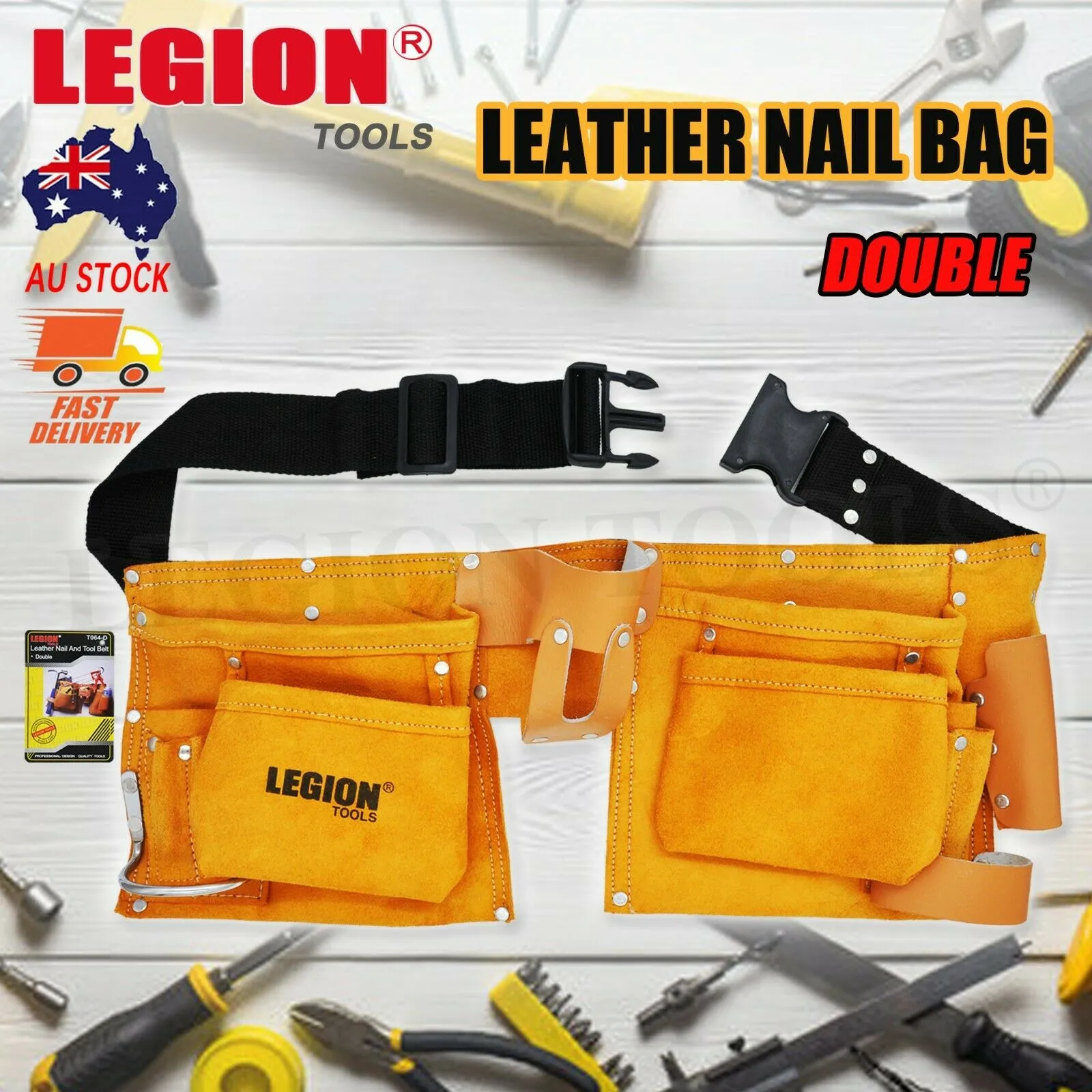 Leather Nail Bag 10 Pockets