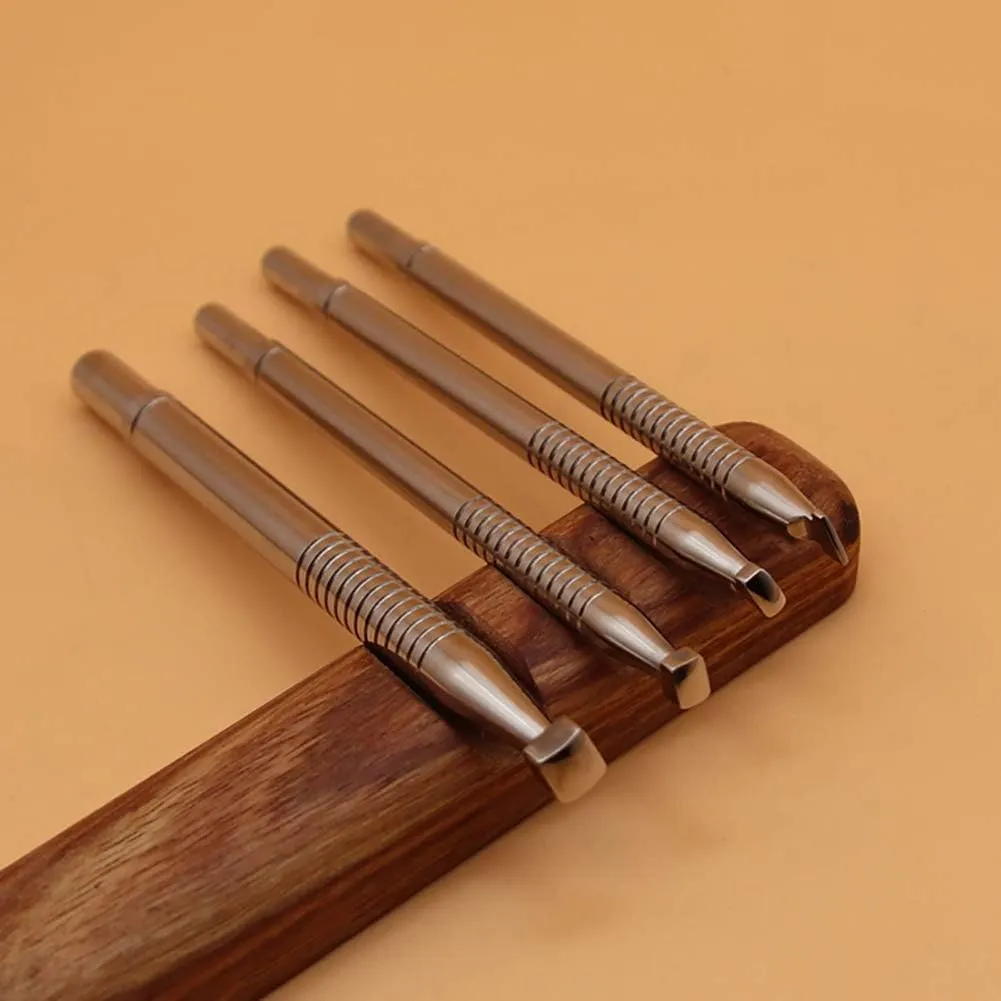 Leather Stamping Tool 304 Stainless Steel Professional Stamp Tools Leather Edge Punch Carving DIY LeatherCrafts (L, 1pc)