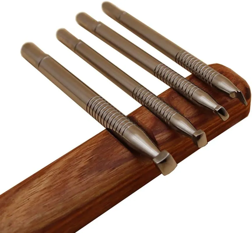 Leather Stamping Tool 304 Stainless Steel Professional Stamp Tools Leather Edge Punch Carving DIY LeatherCrafts (L, 1pc)