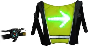 LED Reflective Vest with Direction Remote Control Turning Lights USB Rechargeable Cycling Warning Light