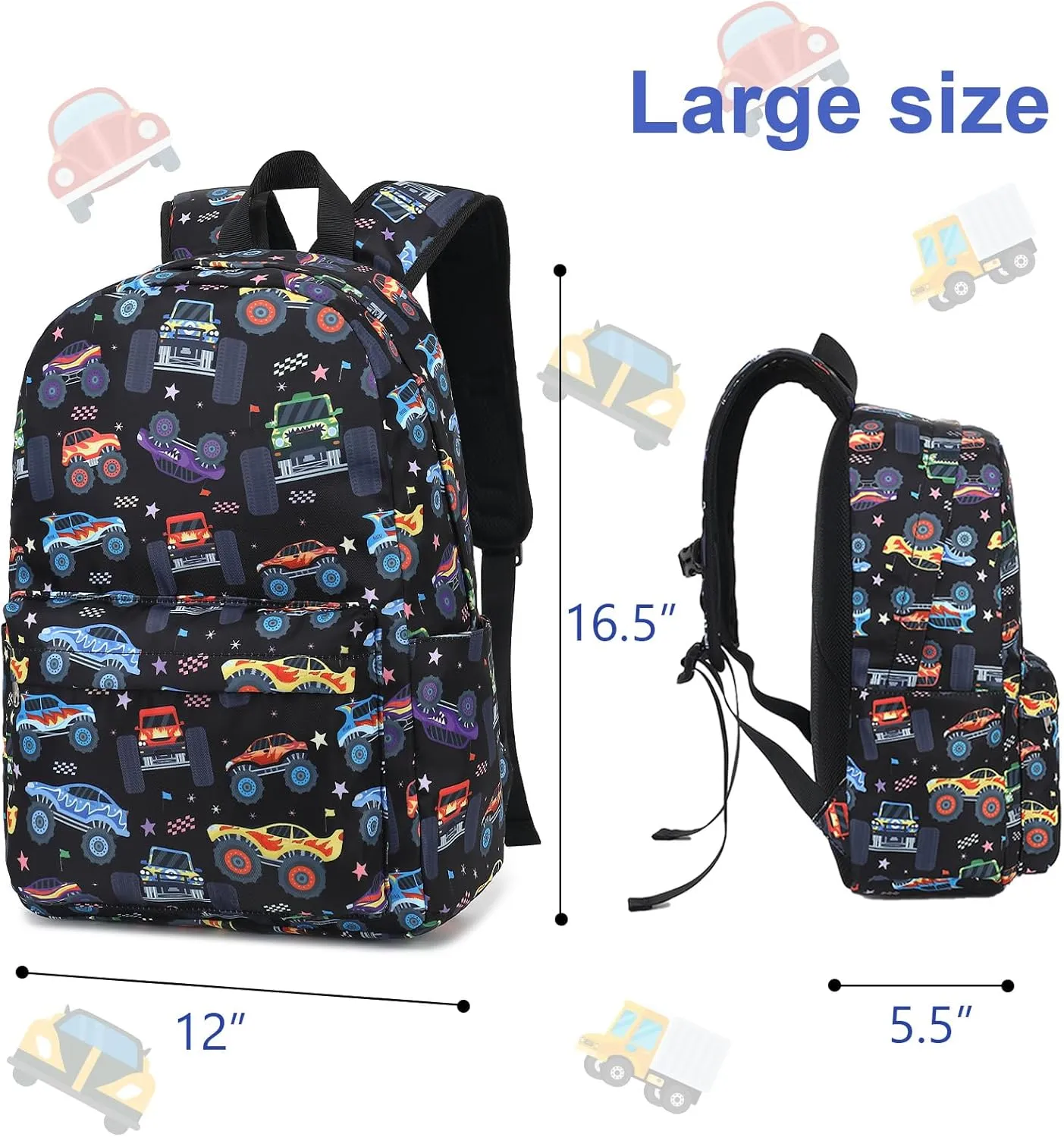 LEDAOU Kids School Backpack with Lunch Box for Boys Girls Kindergarten BookBag School Bag Preschool Toddler Backpack