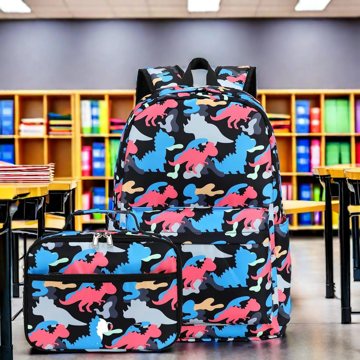 LEDAOU Kids School Backpack with Lunch Box for Boys Girls Kindergarten BookBag School Bag Preschool Toddler Backpack