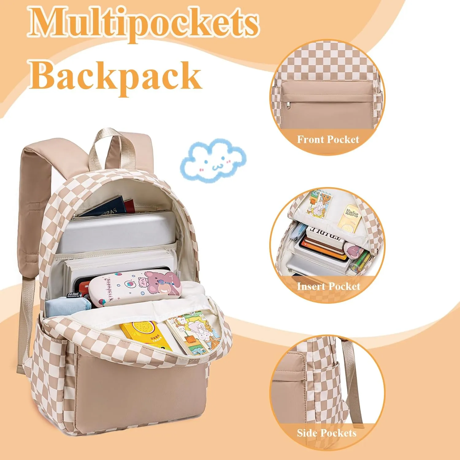 LEDAOU Kids School Backpack with Lunch Box for Boys Girls Kindergarten BookBag School Bag Preschool Toddler Backpack