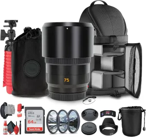 Leica APO-Summicron-SL 75mm f/2 ASPH. Lens (11178)   Sling Backpack   64GB Memory Card   Lens Filter Kit   Flexible Tripod   Cleaning Kit   Lens Pouch   Lens Hood   Hand Strap   Card Wallet   More
