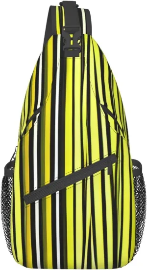 Lemon Zest Yellow Stripes Pattern High Storage Capacity Chest Bag Diagonally Sling Backpack Crossbody Shoulder Bag For Men Women
