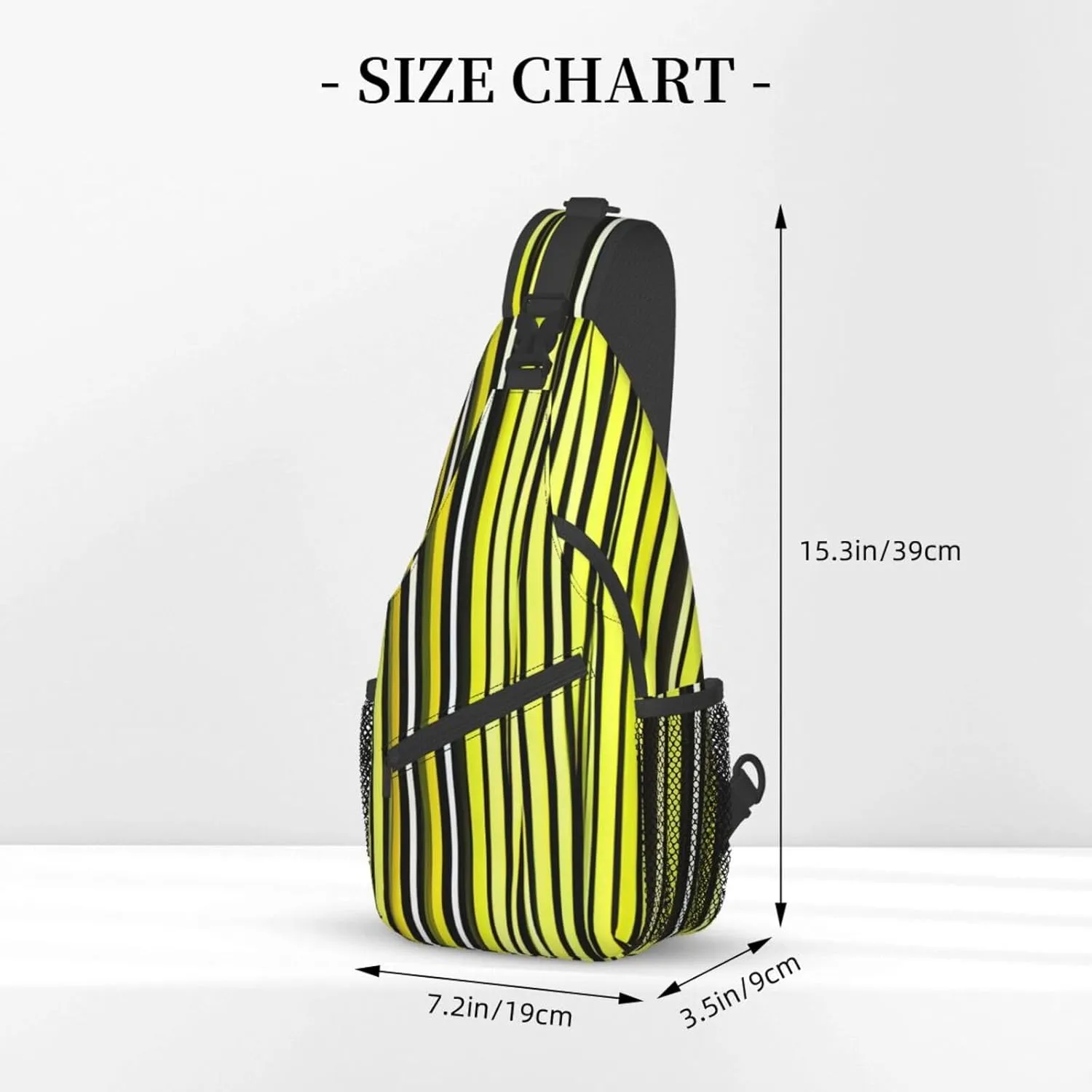 Lemon Zest Yellow Stripes Pattern High Storage Capacity Chest Bag Diagonally Sling Backpack Crossbody Shoulder Bag For Men Women