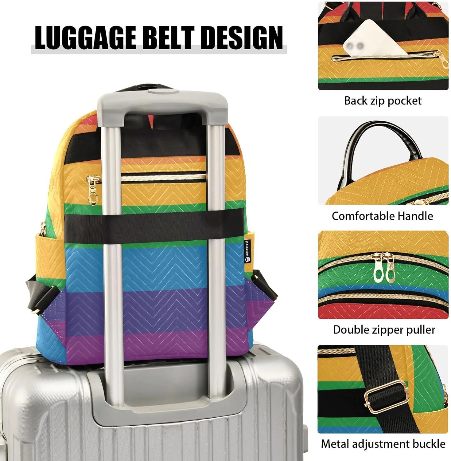 Lgbt Pride Flag Mini Backpack for Women, Travel Backpack Purse Daypack Shoulder Bag for Ladies