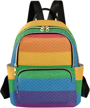 Lgbt Pride Flag Mini Backpack for Women, Travel Backpack Purse Daypack Shoulder Bag for Ladies