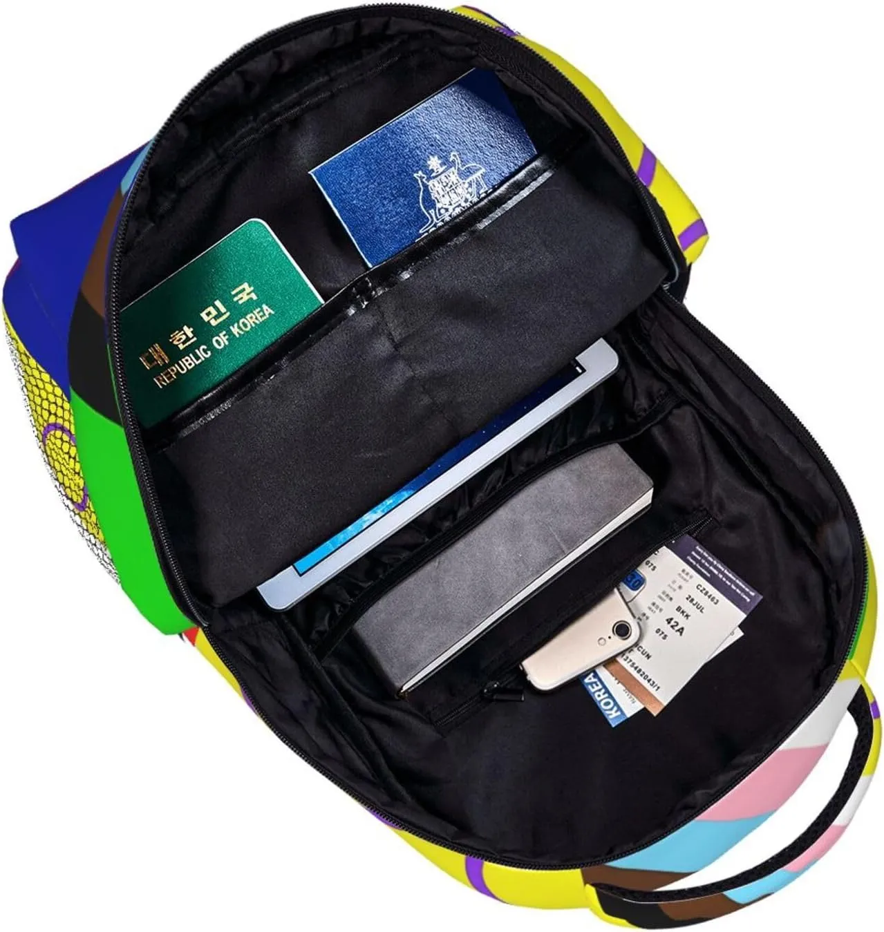 LGBT Rainbow Gay Progress Pride Intersex Inclusive Flag Backpack Lightweight Laptop Backpack Casual Daypack Travel Double Shoulder Bag For Women Men