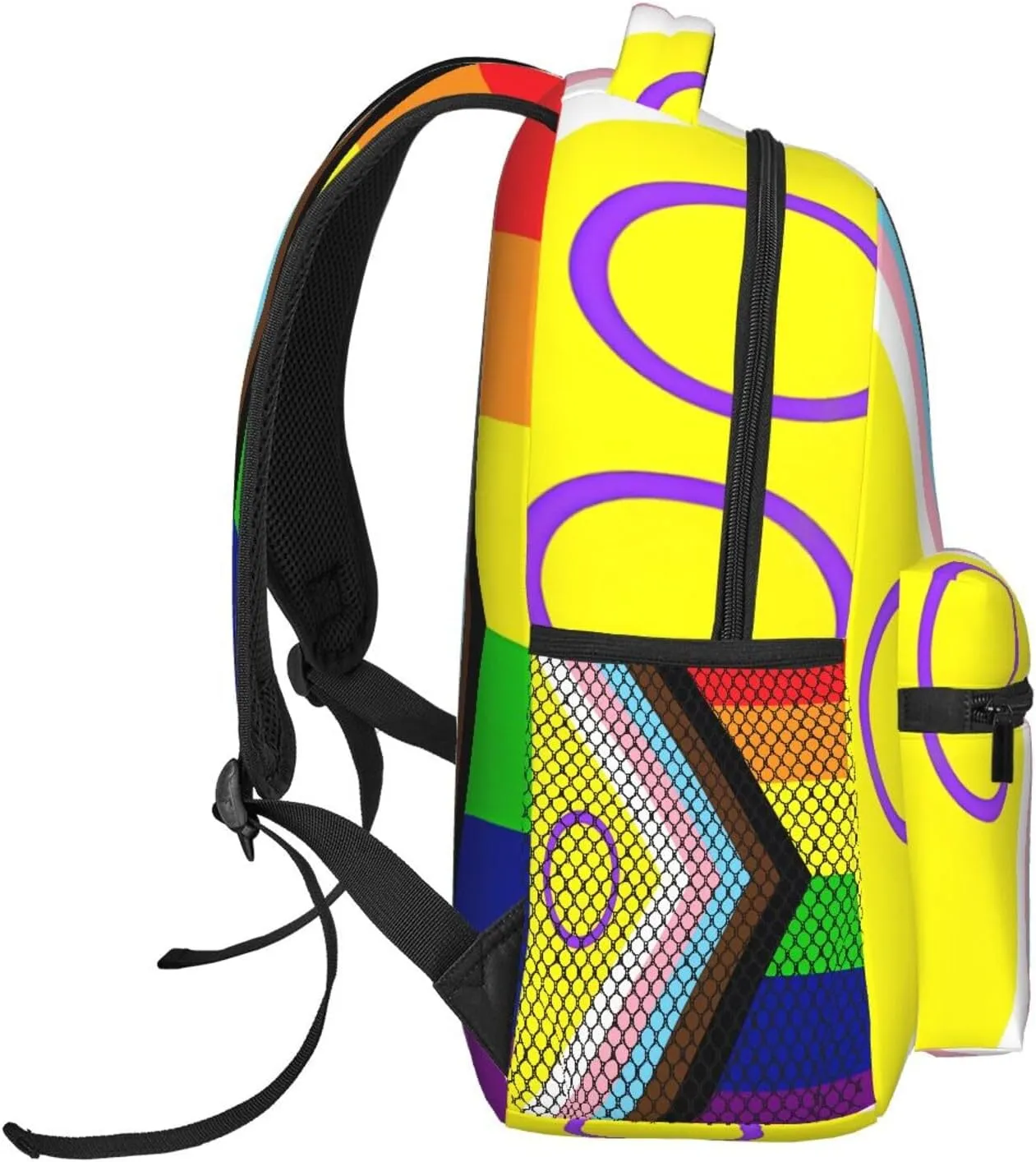 LGBT Rainbow Gay Progress Pride Intersex Inclusive Flag Backpack Lightweight Laptop Backpack Casual Daypack Travel Double Shoulder Bag For Women Men