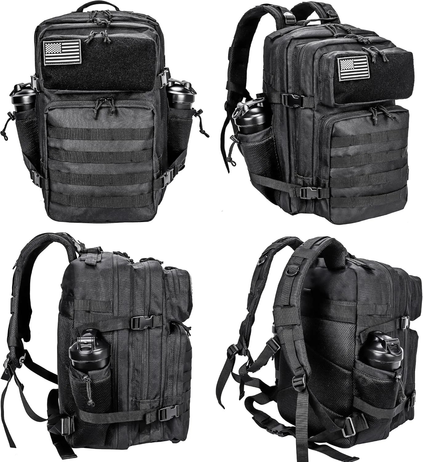 LHI Military Tactical Backpack for Men and Women 45L Army 3 Days Assault Pack Bag Large Rucksack with Molle System