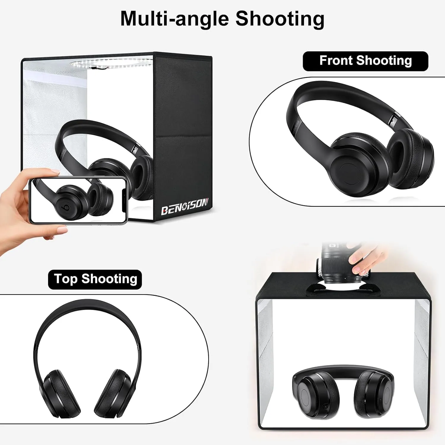 Light Box Photography - 16"x16" Portable Shooting Tent with 120 LEDs & 6 Backdrops for Jewelry Watches Cosmetics Food Photography