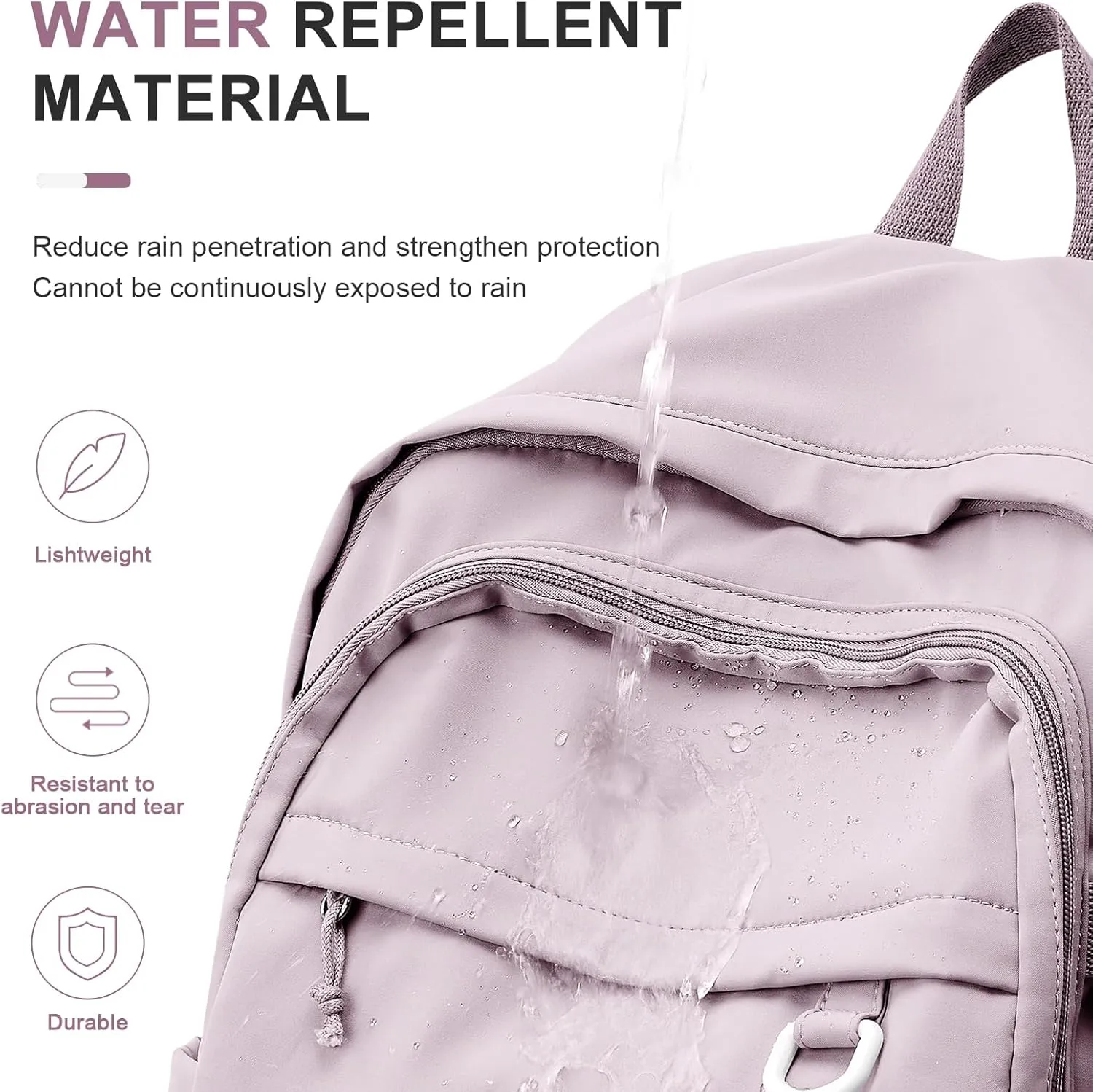 Lightweight College Backpack for Women Men Cute School Bag for Teens Girls Boys High School Backpack for Students Waterproof Casual Daypack Backpack（Purple）