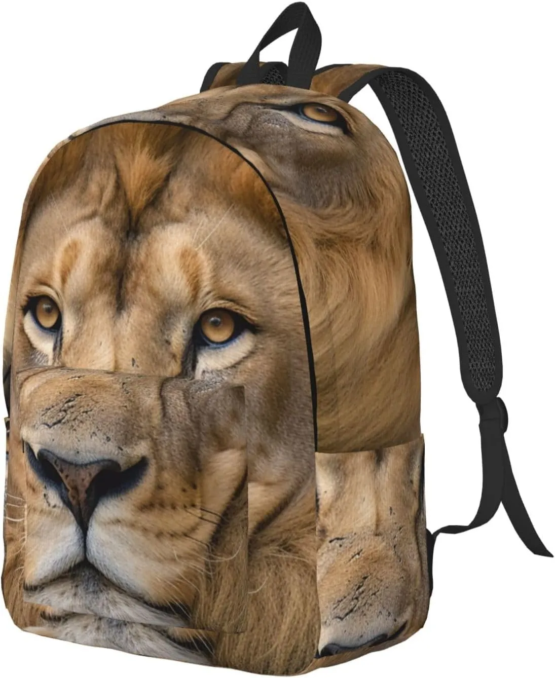 Lion Resting Free Stock Large Canvas Backpack Lightweight Adjustable Laptop Bag Casual Backpack For Travel Work Small