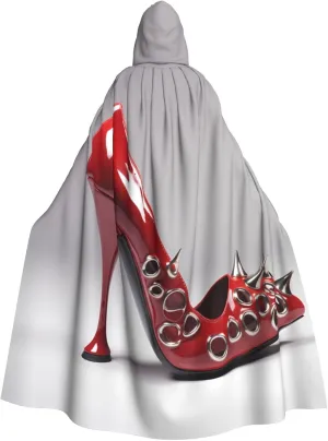 Lips high heels Prints Halloween Adult Hooded Cloak for Costume Parties and Theme Events