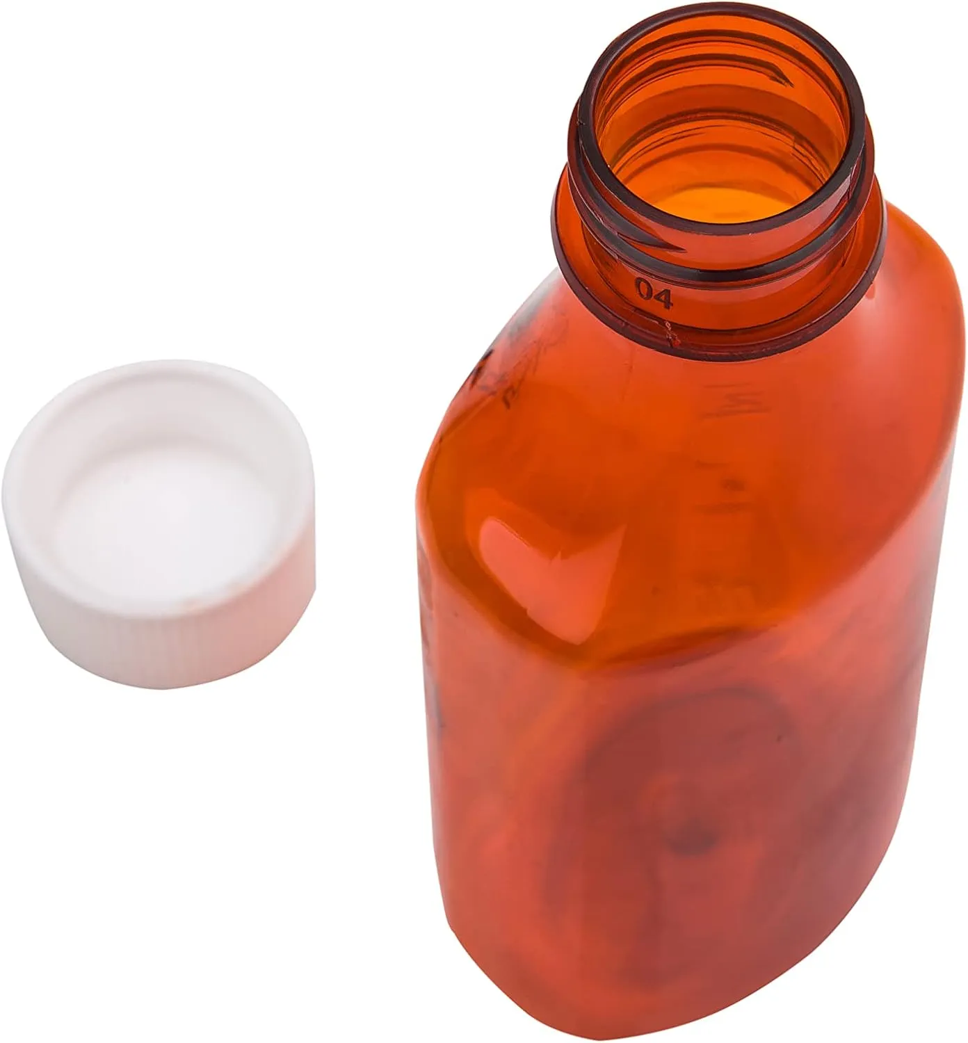 Liquid Amber Oval Sample Bottles with Push & Turn Caps – Child Resistant Pharmacy Prescription Medicine Containers, 12oz Vials (50ct)