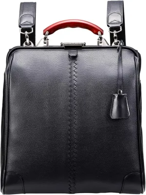 Lizard Men's Vertical Doctor Bag, Toyooka Kaban, Made in Japan