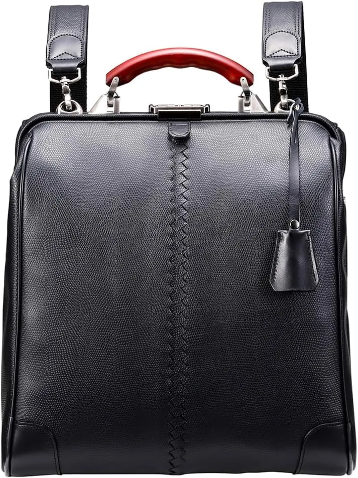 Lizard Men's Vertical Doctor Bag, Toyooka Kaban, Made in Japan