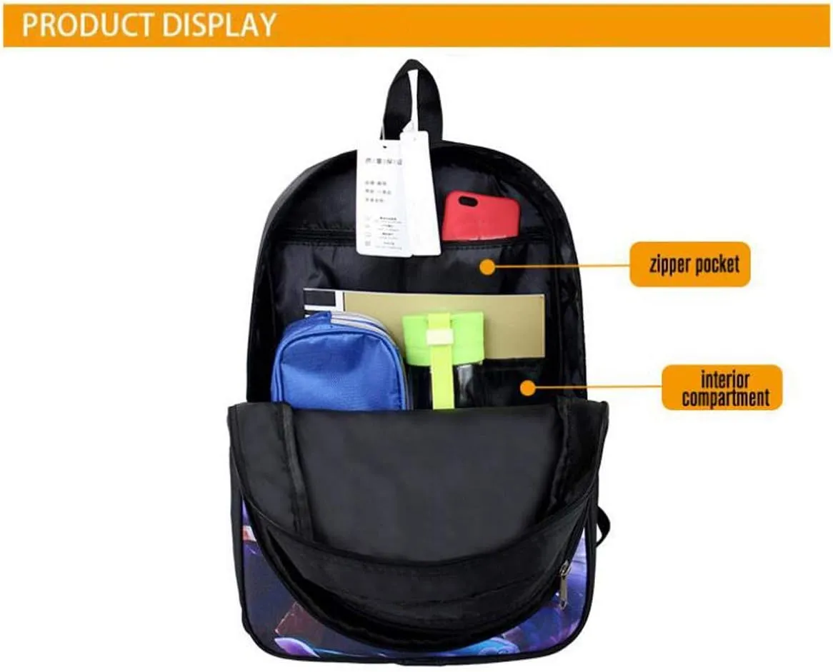 Lodunsyr Children Backpack Unisex Pupils Cartoon Students Bookbag Canvas Schoolbag Kid's Knapsack Teens Boy Girl Daypack