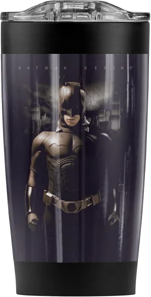 Logovision Batman Begins Gotham Bats Stainless Steel Tumbler 20 oz Coffee Travel Mug/Cup, Vacuum Insulated & Double Wall with Leakproof Sliding Lid | Great for Hot Drinks and Cold Beverages