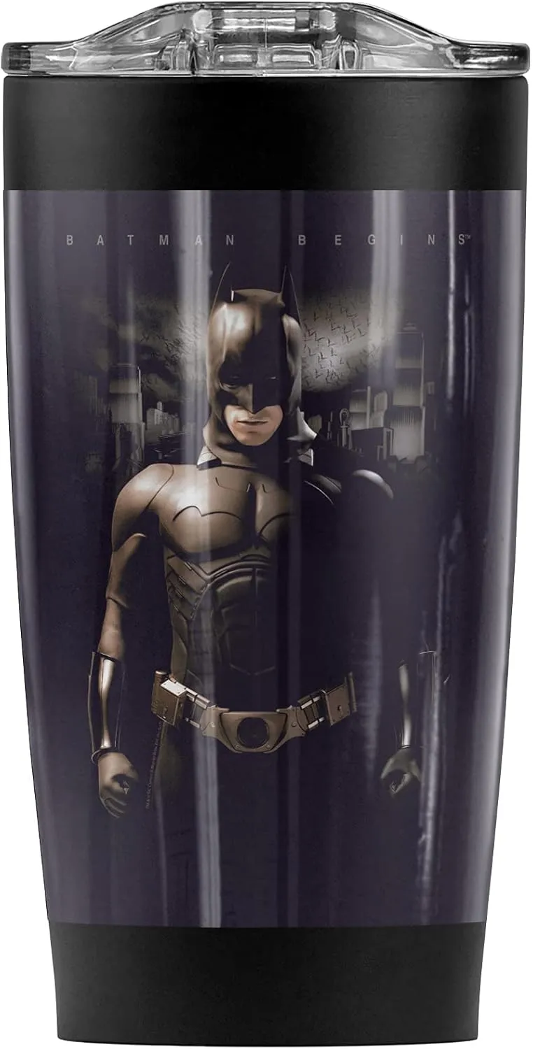 Logovision Batman Begins Gotham Bats Stainless Steel Tumbler 20 oz Coffee Travel Mug/Cup, Vacuum Insulated & Double Wall with Leakproof Sliding Lid | Great for Hot Drinks and Cold Beverages