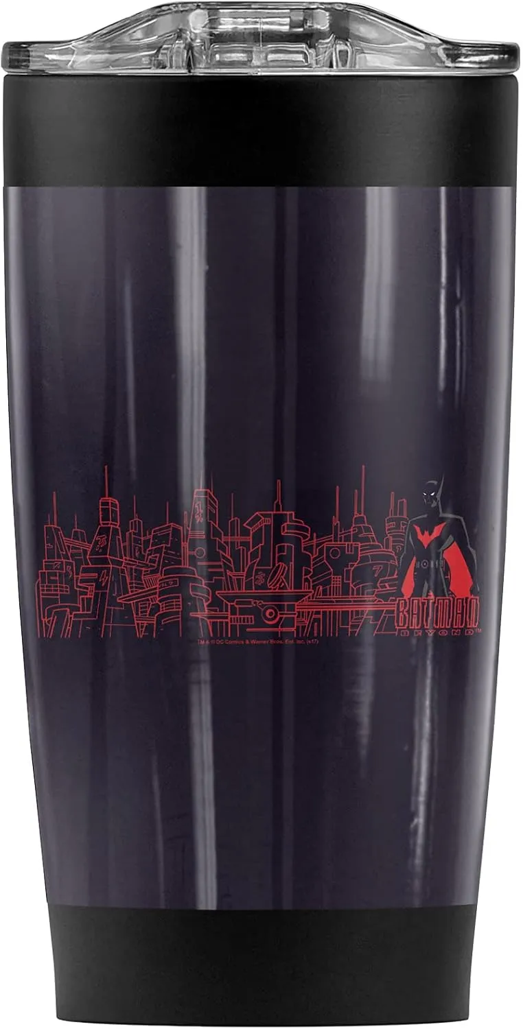 Logovision Batman Beyond Neo Gotham Skyline Stainless Steel Tumbler 20 oz Coffee Travel Mug/Cup, Vacuum Insulated & Double Wall with Leakproof Sliding Lid | Great for Hot Drinks and Cold Beverages