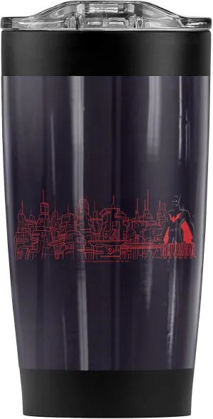 Logovision Batman Beyond Neo Gotham Skyline Stainless Steel Tumbler 20 oz Coffee Travel Mug/Cup, Vacuum Insulated & Double Wall with Leakproof Sliding Lid | Great for Hot Drinks and Cold Beverages
