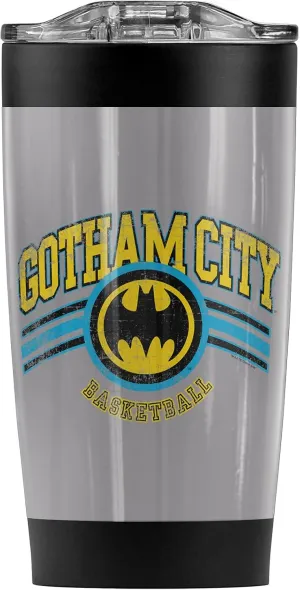 Logovision Batman Gotham City Basketball Stainless Steel Tumbler 20 oz Coffee Travel Mug/Cup, Vacuum Insulated & Double Wall with Leakproof Sliding Lid | Great for Hot Drinks and Cold Beverages
