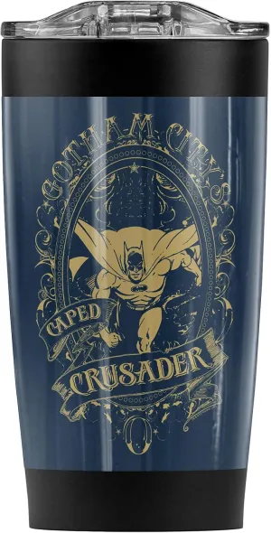 Logovision Batman Gotham Crusader Stainless Steel Tumbler 20 oz Coffee Travel Mug/Cup, Vacuum Insulated & Double Wall with Leakproof Sliding Lid | Great for Hot Drinks and Cold Beverages