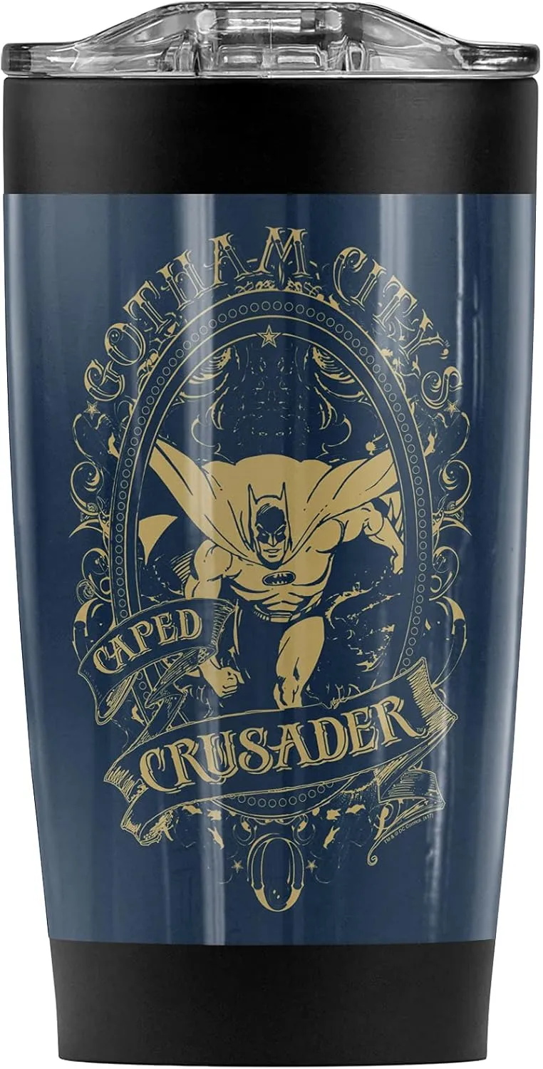 Logovision Batman Gotham Crusader Stainless Steel Tumbler 20 oz Coffee Travel Mug/Cup, Vacuum Insulated & Double Wall with Leakproof Sliding Lid | Great for Hot Drinks and Cold Beverages