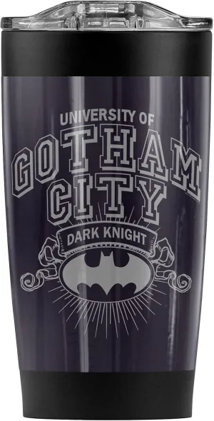 Logovision Batman University of Gotham Stainless Steel Tumbler 20 oz Coffee Travel Mug/Cup, Vacuum Insulated & Double Wall with Leakproof Sliding Lid | Great for Hot Drinks and Cold Beverages