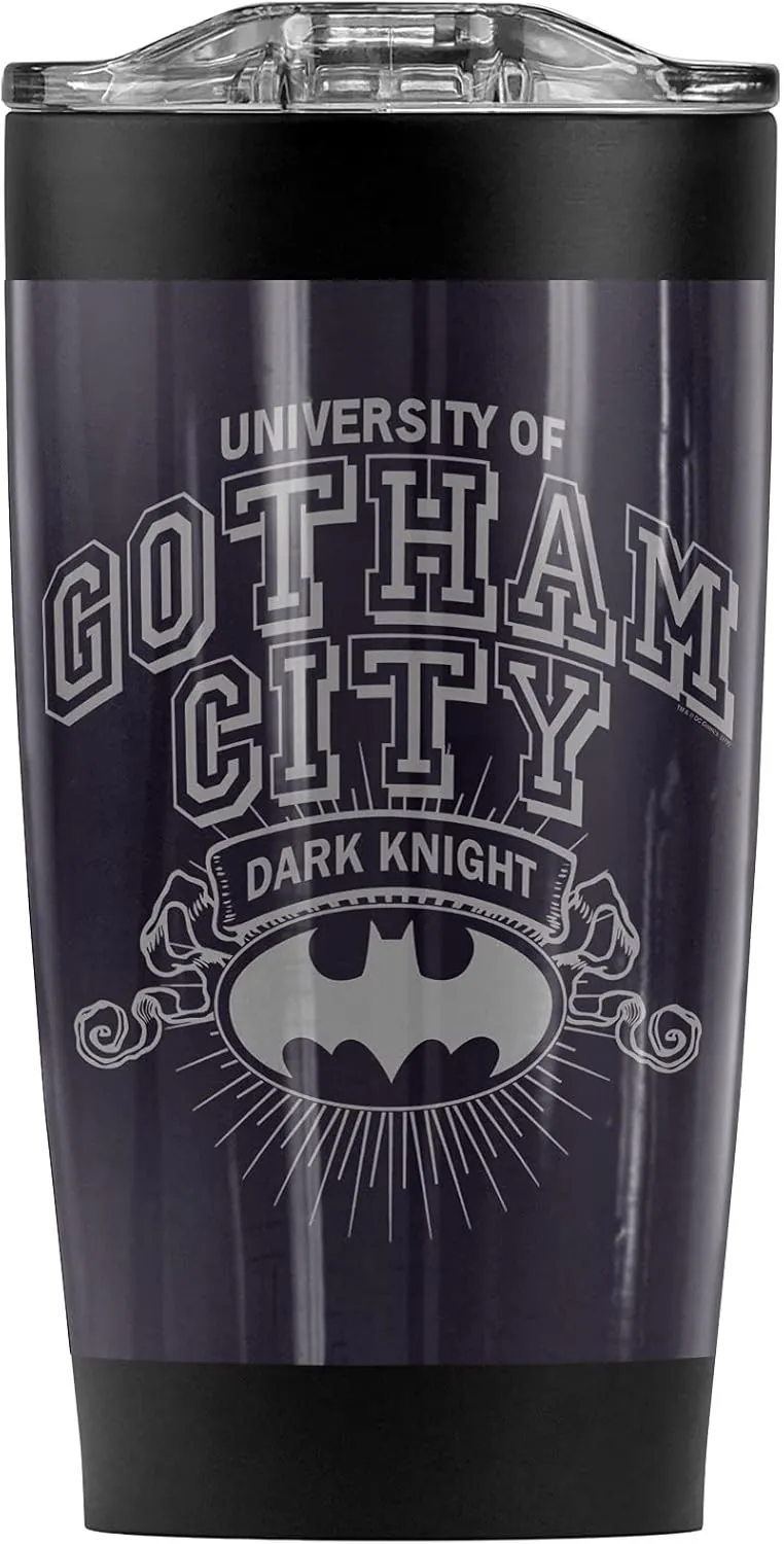 Logovision Batman University of Gotham Stainless Steel Tumbler 20 oz Coffee Travel Mug/Cup, Vacuum Insulated & Double Wall with Leakproof Sliding Lid | Great for Hot Drinks and Cold Beverages