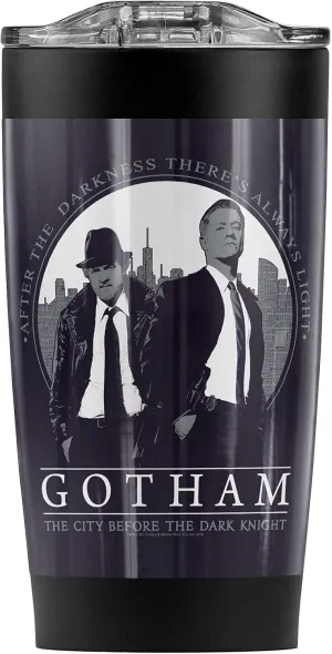 Logovision Gotham Protectors Stainless Steel Tumbler 20 oz Coffee Travel Mug/Cup, Vacuum Insulated & Double Wall with Leakproof Sliding Lid | Great for Hot Drinks and Cold Beverages
