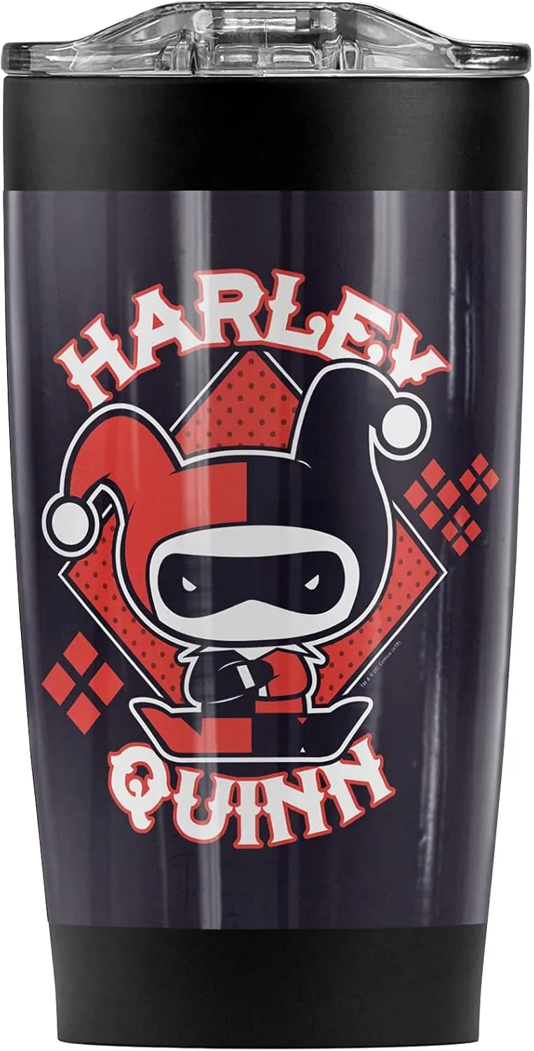 Logovision Harley Quinn Quinn Chibi Stainless Steel Tumbler 20 oz Coffee Travel Mug/Cup, Vacuum Insulated & Double Wall with Leakproof Sliding Lid | Great for Hot Drinks and Cold Beverages