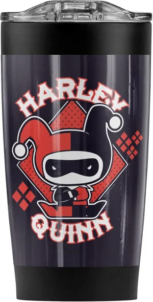 Logovision Harley Quinn Quinn Chibi Stainless Steel Tumbler 20 oz Coffee Travel Mug/Cup, Vacuum Insulated & Double Wall with Leakproof Sliding Lid | Great for Hot Drinks and Cold Beverages
