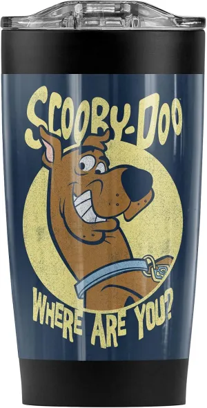 Logovision Scooby-Doo Where Are You Grin Stainless Steel Tumbler 20 oz Coffee Travel Mug/Cup, Vacuum Insulated & Double Wall with Leakproof Sliding Lid | Great for Hot Drinks and Cold Beverages