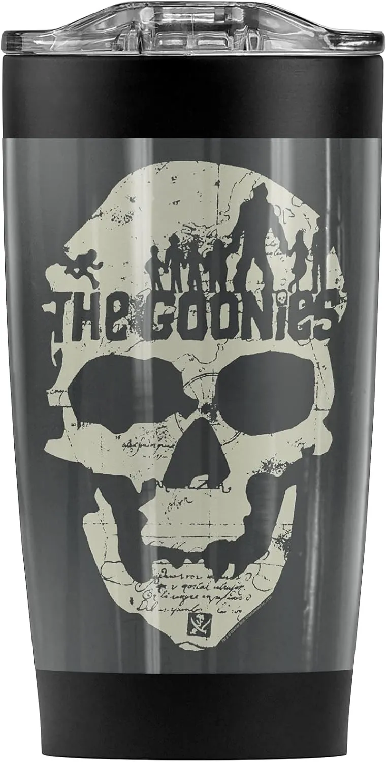 Logovision The Goonies Skull Map Stainless Steel Tumbler 20 oz Coffee Travel Mug/Cup, Vacuum Insulated & Double Wall with Leakproof Sliding Lid | Great for Hot Drinks and Cold Beverages