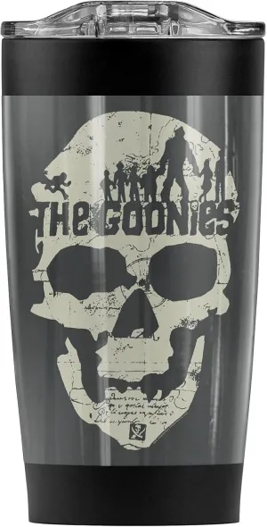 Logovision The Goonies Skull Map Stainless Steel Tumbler 20 oz Coffee Travel Mug/Cup, Vacuum Insulated & Double Wall with Leakproof Sliding Lid | Great for Hot Drinks and Cold Beverages