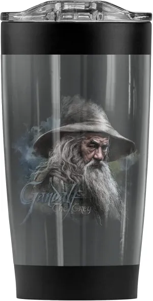 Logovision The Hobbit Gandalf the Grey Stainless Steel Tumbler 20 oz Coffee Travel Mug/Cup, Vacuum Insulated & Double Wall with Leakproof Sliding Lid | Great for Hot Drinks and Cold Beverages