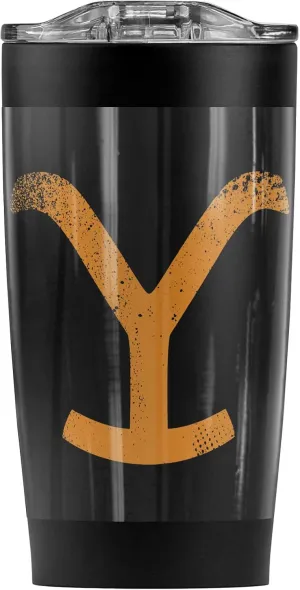 Logovision Yellowstone OFFICIAL Yellowstone Large Brand Stainless Steel 20 oz Travel Tumbler, Vacuum Insulated & Double Wall with Leakproof Sliding Lid
